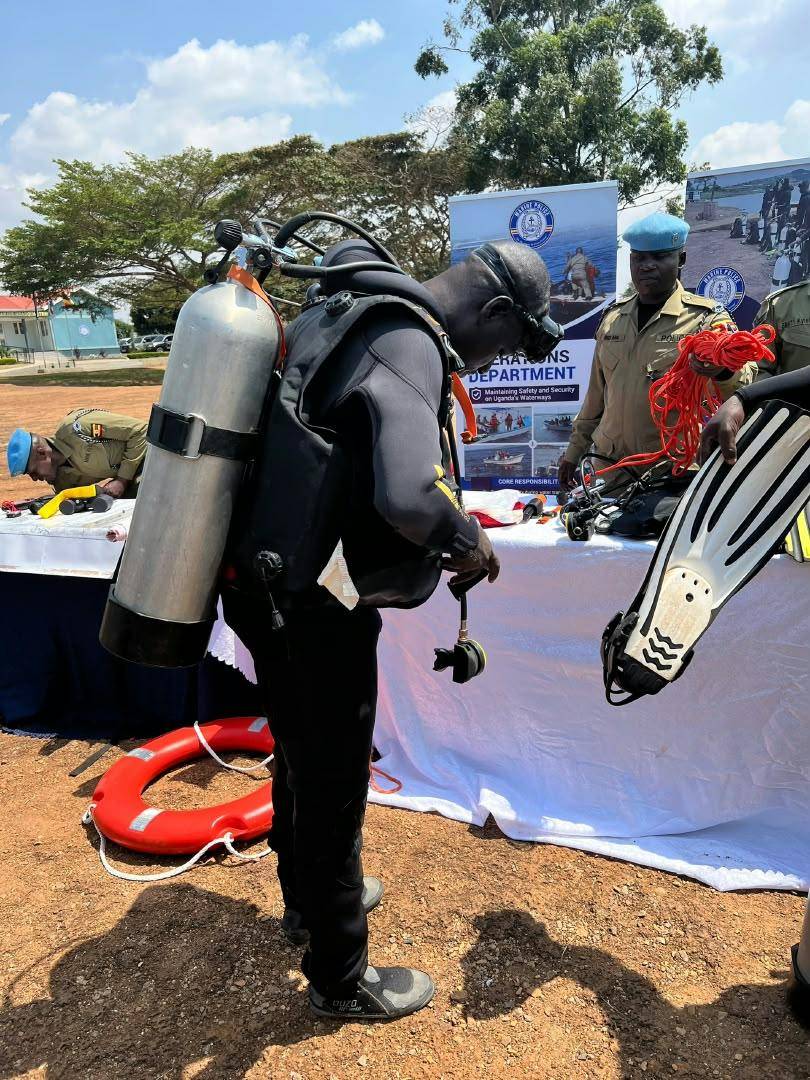 Survival-swimming and water-safety demonstration at the lakeshore