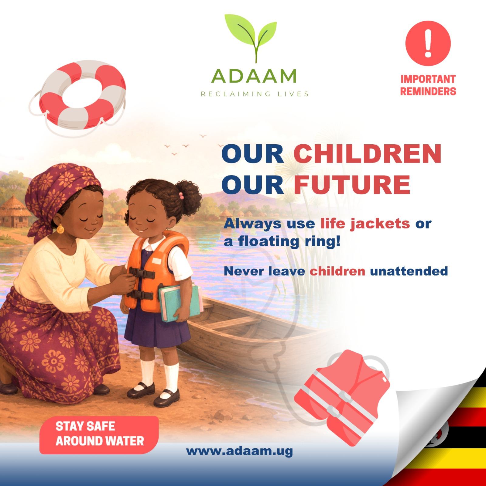 The “Our Children, Our Future” illustration — ADAAM’s most-shared water-safety post.