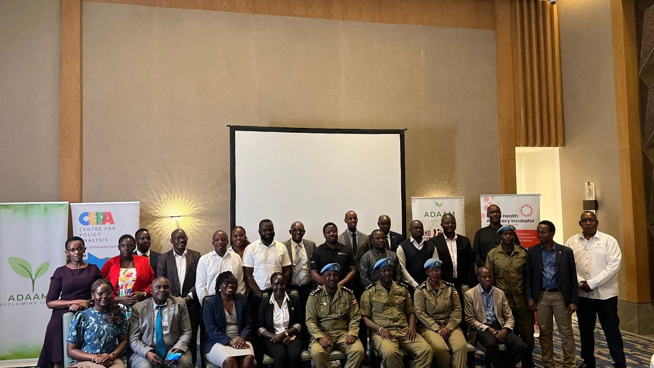 Government and civil-society representatives at the national drowning prevention stakeholder meeting in Kampala